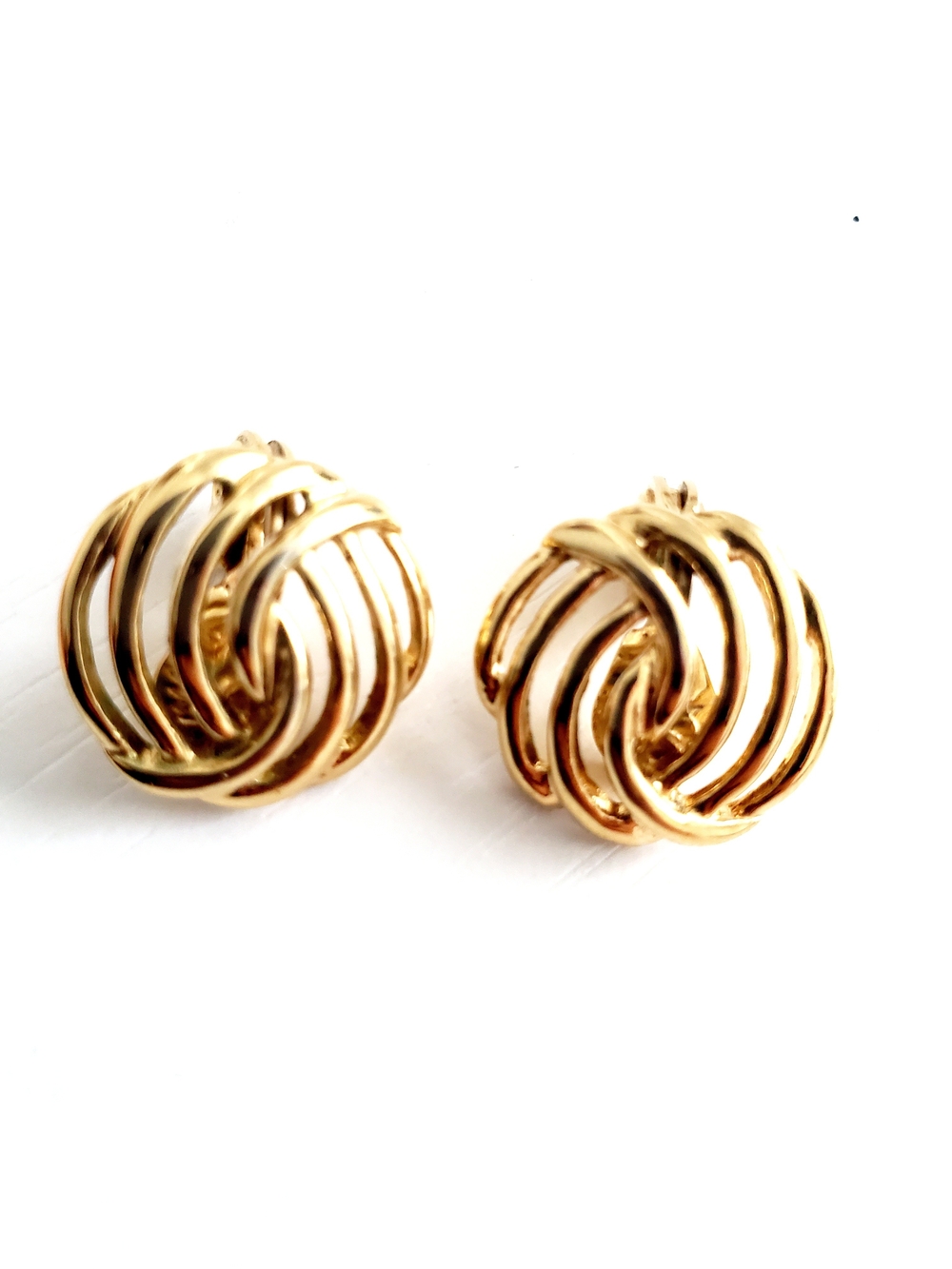 Monet Gold-Tone Swirl Knot Stud Earrings